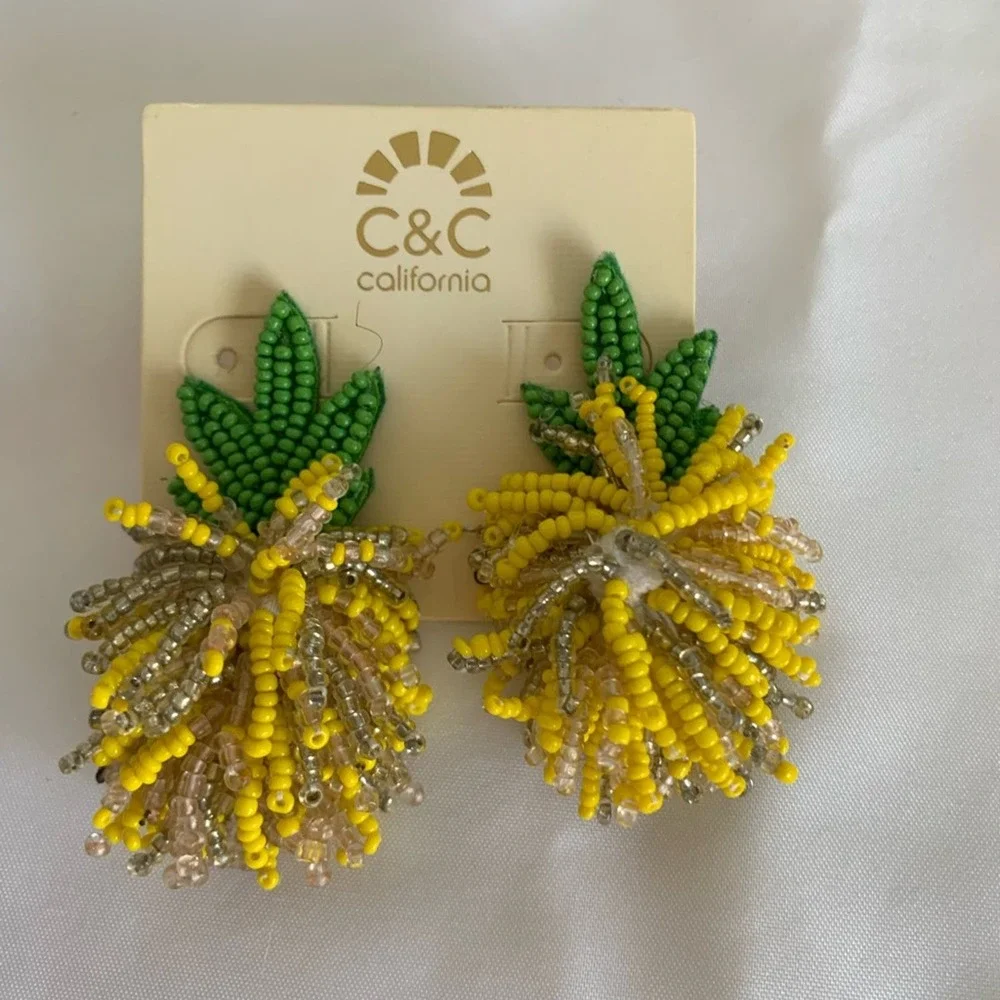 C&C California Pineapple Earrings NWT